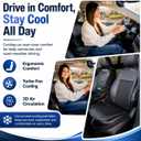 Cooling Car Seat Cover Ventilated Car Seat Cooler with 10 Turbo Fans & Wired Remote, 3-Speed Cooling Seat Cushion, Universal Fit Car SUV Truck, Breathable 3D Mesh Leather
