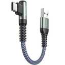 AINOPE USB C Cable 0.5ft, 3.1A Type C Charger Fast Charging Cable Right Angle, Durable Nylon Braided USB C Charging Cable Compatible with Galaxy S10 S9 Plus S21, Note 10 9 LG, Type C Charger Cable