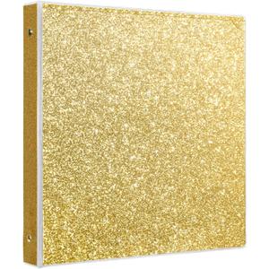 EYROZILL 3 Ring Binders 1 Inch Round Rings Binder Gold Binder Holds 8.5" x 11" Letter Size 300 Sheets, Waterproof, Gold