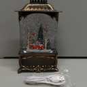 Christmas Snow Globe Lantern Santa Claus Christmas Eve Decorations Gifts Auto Snowfall Glitter Music Collection Church Snowy Village with 6H Timer USB/Battery Powered 10.2 inch