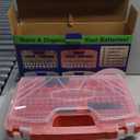 Battery Organizer Storage Holder Box Case with Tester, New Ultra-Large 285+Batteries Double-Sided Variety Pack, Holds AA AAA 4A C D Button Cell 9V 3V Lithium18650 CR2 CR123 CR1632 LR44 (Red)