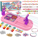 IFLOVE Arts and Crafts for Kids Ages 8-12,Friendship Bracelet Making Kit for Girl,DIY Arts and Crafts Maker for Kids,Jewelry Making Kit Christmas Gifts for Ages 6 7 8 9 10 11 12 Year Old (Purple /Pink)