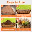 Halatool 3 Pack 24 Inch Trough Coconut Liners for Planters Natural Coco Fiber Replacement Liners for Window Box Fence Railing Wall Windowsill Planter