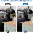 2 Pack Stove Gap Covers,Stove Gap Covers Stainless Steel,Gap Filler for Stove and Counter,Heat Resistant Oven Gap Filler,Adjustable Length 13.8" to 27.5" (T Shape)
