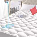 Twin XL Size Quilted Fitted Waterproof Mattress Pad, Premium Hollow Material Filling Mattress Protector, Breathable, Quiet, Cooling, Machine-Washable Mattress Cover with 21 Deep Pocket