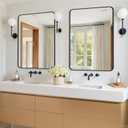 Bathroom Vanity Mirror for Wall, 2-Pack 36"x24" Wall Mounted Bathroom Mirror for Over Sink with Sturdy Metal Frame, Vertical or Horizontal, Living Room, Bedroom, Entryway(Black)