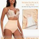 Tummy Control Underwear Women Seamless High Waisted Shapewear Panties (Beige, M)