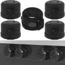Stove Knob Safety Covers for Child Baby Proofing Kitchen Oven Knob Locks Universal Gas Burners Childproofing (5-Pack) (Black - Translucent)