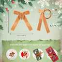 12 Pcs Christmas Napkin Rings Bow Velvet Napkin Holders Buckle for Wine Bottles Xmas Candlestick Holiday Birthday Party Anniversary Dinner Wedding Dining Table Decoration(Khaki)