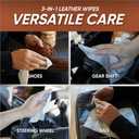 Air Jungles 3in1 Leather Wipes 50 Count, Extra Large 8" x 10" Size, Clean Condition Protect Wipes for Leather Car Seat, Furniture Couch, Shoes Boots Bags Purse Apparel