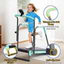 Kids Treadmill, Treadmill for Kids with Handle Bar Up to 165Lbs Capacity, Upgraded Manual Toddler Treadmills Workout Equipment with 2 Adjustable Incline Mode & 4 Level Upright Height