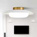 LED Semi Flush Mount Ceiling Light Fixture,White Gold,36W,15.75 in