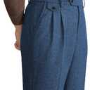 Mens Pants Tweed Herringbone Vintage Dress Pant Trousers Regular Fit Suit Pants for Men (32W x 32L, Blue)