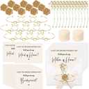 11 Sets Wedding Bridesmaid Invitations Card Proposal Gifts with Knot Bridesmaid Bracelet Envelope Cellophane Wax Seal Stickers Dried Baby's Breath Flowers Chiffon Silk Ribbon for Craft DIY