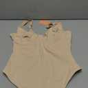 FeelinGirl Shapewear Bodysuits for Women Tummy Control Body Suits Deep V Neck Thong Body Shaper (Large, Nude)