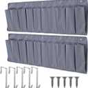 2 Pcs RV Shoe Pockets 10 Pockets Heavy Hanging Bedside Storage Organizer Bedside Shoe Organizer with Sturdy Hooks Storage Pocket Hangs on bed for Shoes Toys and Tool Accessories