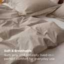 Bedsure 100% Washed Cotton Duvet Cover King Size - Tannish Linen Grey Minimalist Bedding Set 3-Piece - PureWoven Plain Simple & Soft Comforter Cover 3-Piece (Tannish Linen Grey, King, 104"x90")