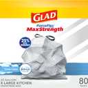 Glad ForceFlex MaxStrength XL Kitchen Trash Bags, 20 Gal, Fresh Clean, 80 Ct (Package May Vary)