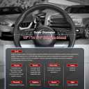 SEG Direct Car Steering Wheel Cover Small Size for Prius Civic Model 3 Model Y Camaro Rogue with 14"-14 1/4" Embossed Microfiber Leather with Carbon Fiber Pattern Black