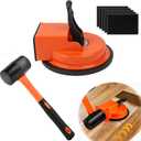 Floor Gap Fixer Tool, Newly Laminate Floor Gap Repair Tool, Enhanced Vacuum Suction Cup, Floor Suction Cup Tool for Gaps, Vinyl, Wood & Tile Flooring (Orange with Hammer)