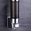 Adhesive Soap Dispenser 300ML Drill Free with Adhesive or Wall Mount with Screws,Manual Dispenser Shampoo Shower for Kitchen Bathrooms,Chrome (1-Chamber)