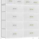 VASICAR 12 Drawers Dresser for Bedroom, Compact Chest of Drawers, 11.8"D x 31.5"W x 37.2"H