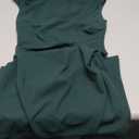 IHOT Women's Sleeveless One Shoulder Bodycon Ruched Slit Wedding Guest Cocktail Midi Dress (Dark Green) S