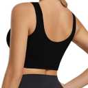 Chilylori Seamless Sports Bras for Women Pack of 3 Ribbed Sports Bra Workout Tops Cropped Tank Top Comfort Padded Yoga (XL)