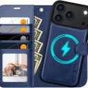 OCASE for iPhone 17 Pro Max Detachable Wallet Case with Card Holder, 2 in 1 PU Leather Flip Folio with RFID Blocking Stand Wrist Strap Shockproof Phone Cover 6.9 Inch 2025, Blue