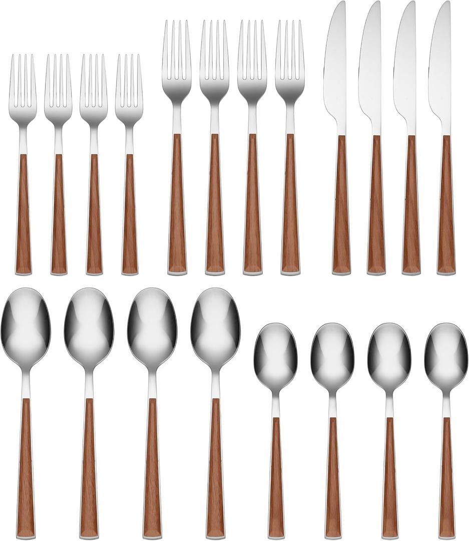 Cambridge 631020CBW12 Esben Beachwood 20-Piece Flatware Set