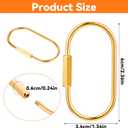 4 Pcs Gold Carabiner 2.36"*1.34" Gold Key Ring Durable Brass Key Ring Purse Bag Charms for Handbags Brass Screw Lock Keychain Car keychains for Men Women