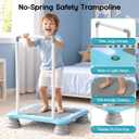 25" Toddler Trampoline with LED Lights & Music, Indoor Mini Kids Trampoline with Handlebar, Non-Slip Sensory Balance Training Bounce Board for Boy Girl Ages 3+, Safety Pad & 220 LBS Max Load