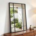 Window Pane Wall Mirror,20"x30" Decorative Grid Farmhouse Wall Mirror