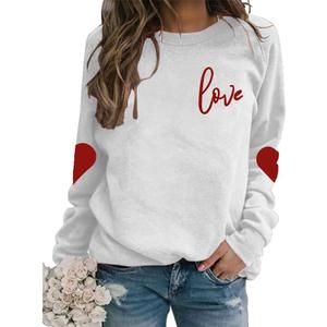 AIIWEIS Valentine Sweatshirt for Womens Love Heart Grahic Long Sleeve Shirt Casual Valentines Gifts Pullover Tops (Medium, White)