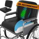 Wheelchair Cushion for Pressure Relief - (2-Piece Set) 18”x16” Anti-Slip Wheelchair Seat Cushions for Adults, Seniors with Lumbar Pillow and Removable Strap, Gel Cushion for Wheelchair
