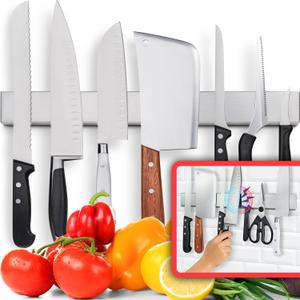 Professional 17 Inch Magnetic Knife Holder, High Grade Stainless Steel for Chefs