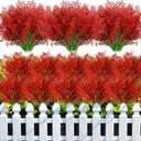 30 Bundles Red Babys Breath Christmas Artificial Flowers Bulk Plastic Faux Babys Breath Large Artificial Gypsophila Fake Christmas Flower Bouquet for Wedding Home Xmas Decorations(Red)