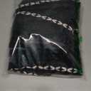 MitoVilla Black White Boho Kitchen Curtains 24 Inch Length Sets, 2 Panels Farmhouse Cafe Curtains with Tassel, Short Tier Small Cotton Linen Curtain for RV Bathroom Sink Cabinet Half Door Bay Windows