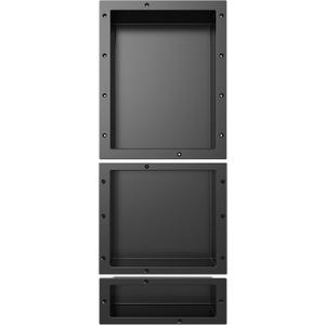 Shower Niche SMC Material 40(20+14+6) X16in Niche for Shower Wall Shower Niches Ready for Tile Shower Niche Shelf Black