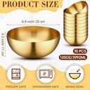 Nuogo 10 Pcs Gold Bowls 9.8 Inch Stainless Steel Mixing Bowls Decorative Esthetician Bowl for Facial Metal Serving Bowl for Holiday Birthday Party Wedding Baking Prepping Salad Fruit Soup