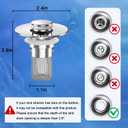 2 x Sink Stopper Hair Catcher,(2PCS) Pop-up Sink Drain Strainer with Removable Stainless Steel Strainer Basket Hair Catcher, Bathroom Sink Strainer for Bathroom Sink Stopper Replacement