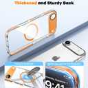 Misscase for iPhone 17 Air Magnetic Case,[Military Drop Protection] Clear Hard Plastics Cover, Camera Lens Protector,Compatible with MagSafe,Anti Yellowing Full Protection Cases-Orange