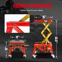 Jack Boss 350 Lbs Motorcycle Lift Jack Table, Hydraulic Foot-Operated Scissor Lift Jack for ATV Dirt Bike, Motorcycle Stand with 4 Wheels