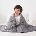 Huloo Sleep Kids Weighted Blanket Twin 5lbs (36"×48",Gray) Breathable Soft Minky Weighted Throw Blanket for All Season,Heavy Blanket with Premium Glass Beads