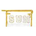 Y1tvei Gold SUN Preppy Patch Varsity Letter Cosmetic Toiletry Bag Transparent PVC Zipper Swimming Pool Makeup Bag Daily Use Clutch Purse Portable Waterproof Travel Organizer Bag for Women Girls Teens