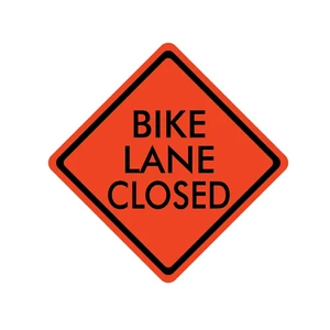 Roll-Up Sign-36" Superbright-Bike Lane Closed