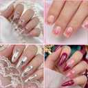 Mabor 4 Sheets Bow Nail Stickers for Nail Art, Embossed Black Pink Bow Nails Decals with Design for DIY Acrylic Nails Art Supplies for Women