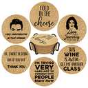Funny Drink Coasters for SC Fans, 6 Pcs Coffee Coasters with Metal Holder, Fold in The Cheese TV Show Coasters, Cute Birthday Housewarming Gifts for Women Men Coworkers