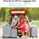 OLIXIS 3-Piece Luggage Set, Carry On Suitcases with Spinner Wheels, Expandable Travel Luggage with TSA Approved Lock & ABS Hard Shell, Light Grey, 20/24/28 Inch