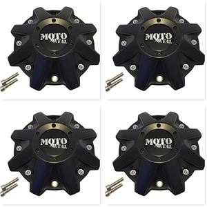 4 Pack Moto Metal 970 479L214 BP-479-MOTO Satin Black Wheel Center Cap HT 005-019